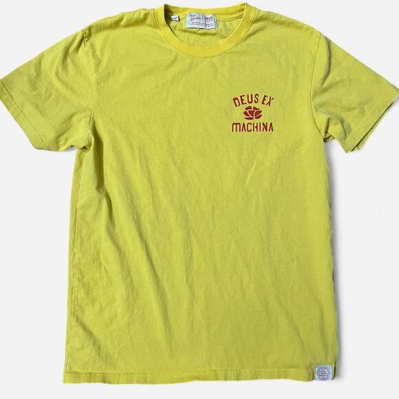 Deus Ex Machina T-Shirt Men's Medium Yellow Streetwear Casual - Picture 1 of 4